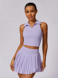 POLO Lapel Skinny Tank Top