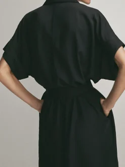 Polo Pockets Tied Midi Dress