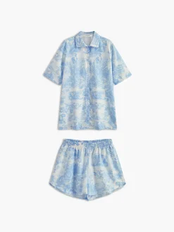 Print Button Shorts Set