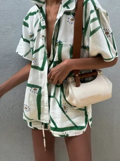 Print Drawstring Shorts Set