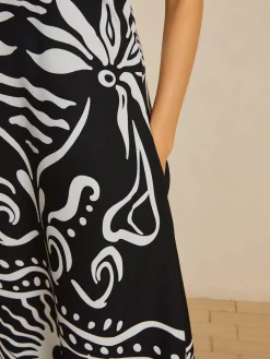 Print Halter Backless Long Dress