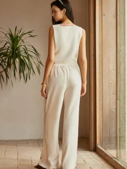 Print Knotted Tassel Pants Set