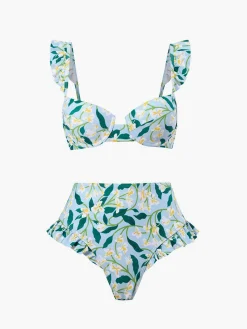 Print Ruffle Bikini Set