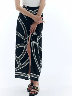 Print Split Vintage Skirt