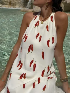 Printed Backless Short Dress