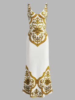Printed Jersey Tank Long Dress