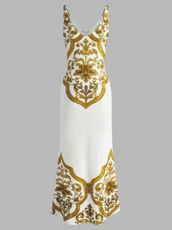 Printed Jersey Tank Long Dress