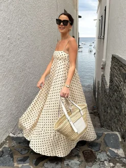 Printed Spaghetti Strap Long Dress
