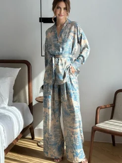 Printed Tie Up Pants Set