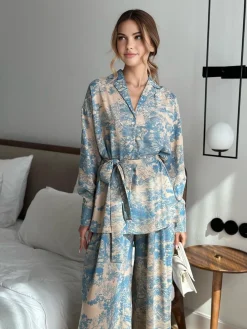 Printed Tie Up Pants Set