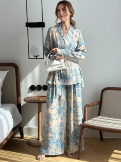 Printed Tie Up Pants Set
