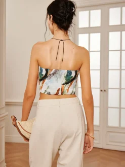 Printed Wrap Tank Top