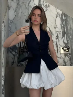 Puff Pleated Mini SKirt