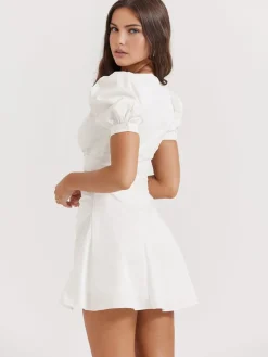 Puff Sleeve Short Shirt Dress