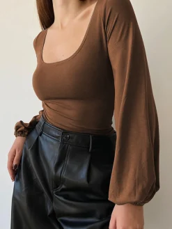 Puff Sleeve Square Neck Blouse