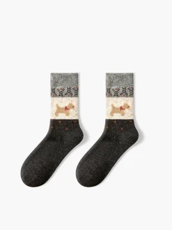 Puppy Pattern Wool Socks