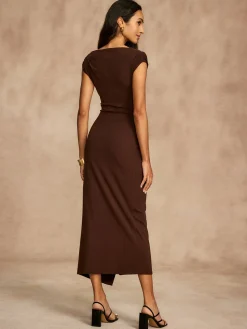 Pure Cotton Cap Sleeve Draped Dress