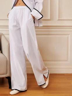 Pure Cotton Contrast Trim Cozy Pants
