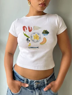 Pure Cotton Food Printed T-Shirt