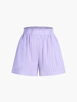 Pure Cotton Pinstripe Long-Sleeve Shorts Set