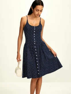 Pure Cotton Printed Breasted Dress