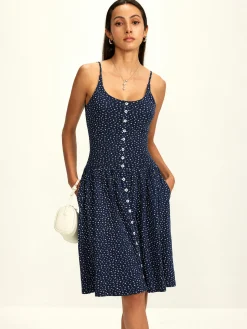 Pure Cotton Printed Breasted Dress