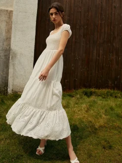 Pure Cotton Ruched Long Dress