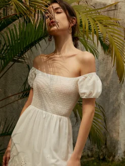 Pure Cotton Ruched Long Dress