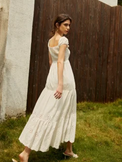 Pure Cotton Ruched Long Dress