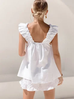 Pure Cotton Ruffle Shorts Set