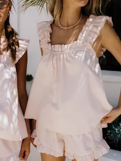 Pure Cotton Ruffle Shorts Set