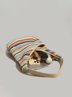 Rainbow Grass Woven Shoulder Bag