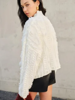 Raw Hem Turtleneck Sweater