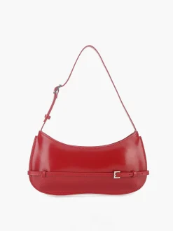Red Leather Shoulder Bag