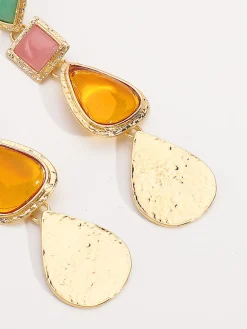 Resin Geometric Drop Earrings