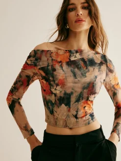 Retro Asymmetrical Collar Crop Blouse