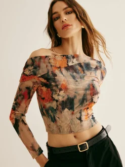 Retro Asymmetrical Collar Crop Blouse