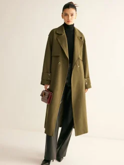 Retro Belted Long Trench Coat