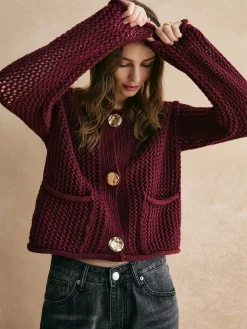 Retro Button Down Hollow Cardigan