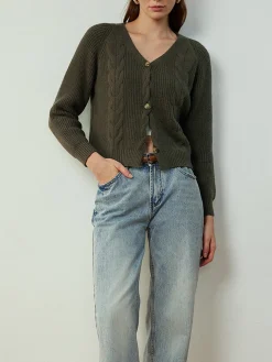 Retro Button Twist Cardigan