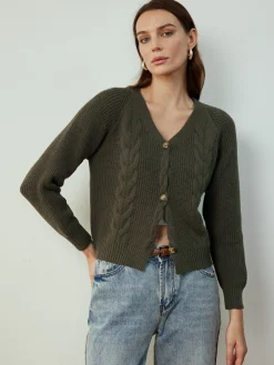 Retro Button Twist Cardigan