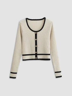Retro Contrast Cardigan
