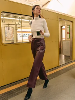 Retro Faux Leather Pants