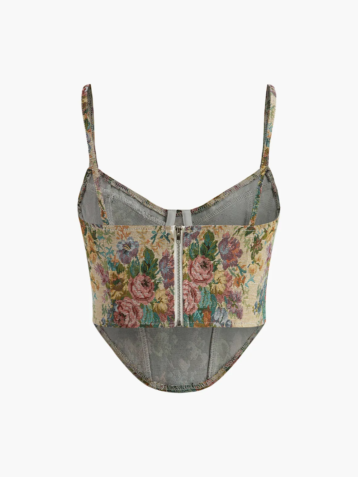 Retro Floral Printed Corset