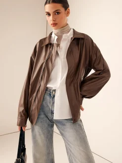 Retro Loose Motorcycle Faux Leather Jacket