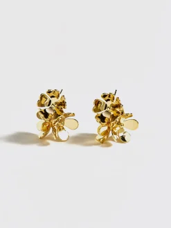 Retro Metal Flower Stud Earrings