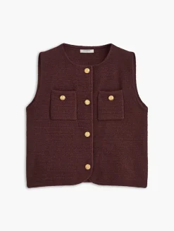 Retro Metal-Button Sweater Vest