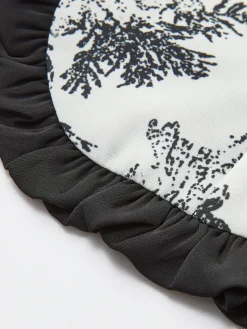 Retro Printed Slim Polo Blouse