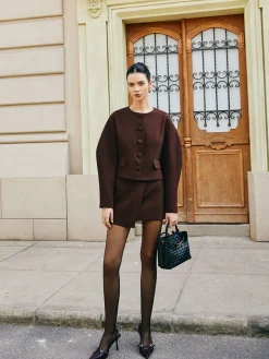 Retro Puff-Sleeve Short Jacket