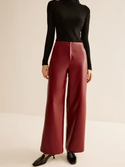 Retro Regular PU Leather Pants